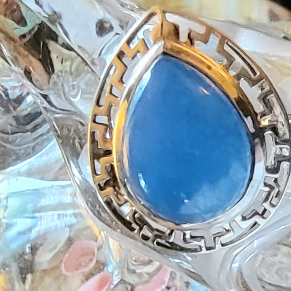 COPY - 🔹️ Sterling Silver Blue Chalcedony Statement Ring - Picture 2 of 10